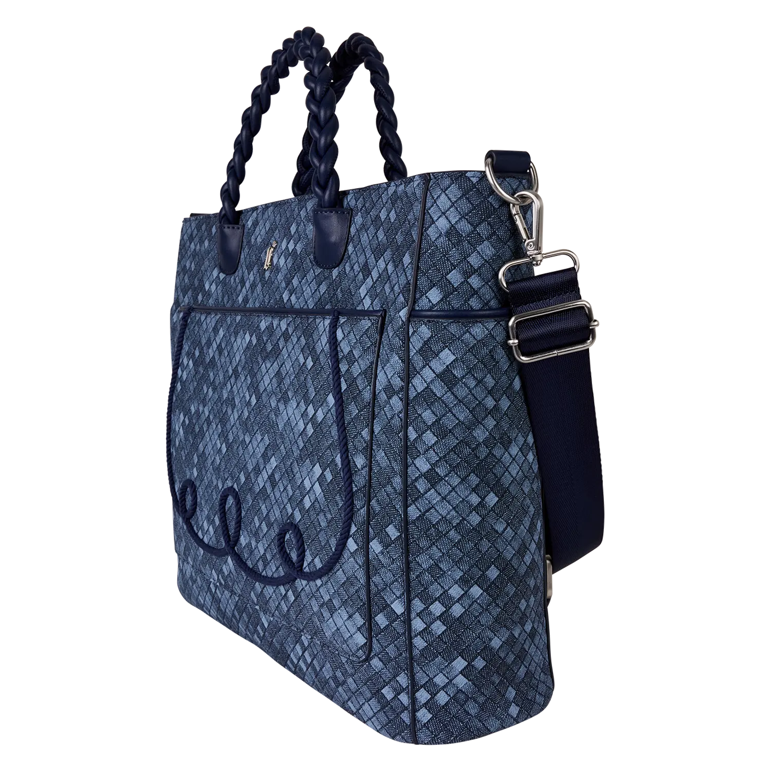 Loungefly Blue Checkered Convertible Backpack & Tote Crossbody Bag - Image 3