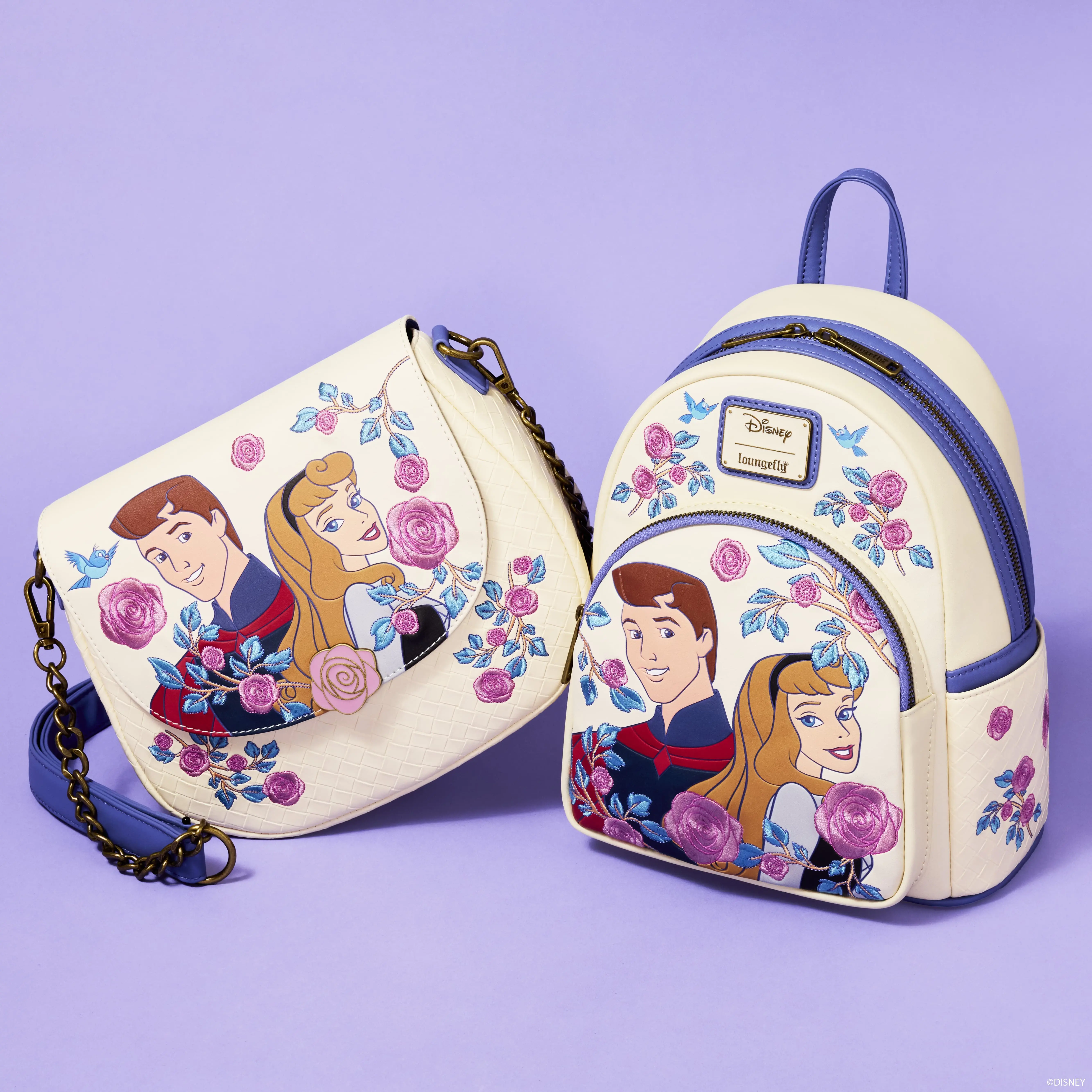 Sleeping Beauty Princess Aurora & Prince Phillip Floral Mini Backpack - Image 3
